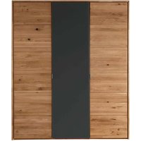 Kleiderschrank "Bolle" 3-türig mit Glas, anthrazit