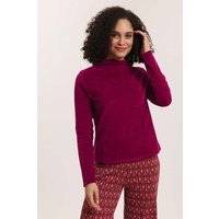 tranquillo Bio-Damen-Sweatshirt 'Selinaa' aus Nicky Velours, raspberry, Gr. S – Ansicht 1