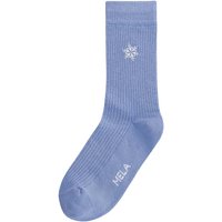 MELA Bio-Socken "Snowflake", gerippt, forgetmenot, Gr. 35/38