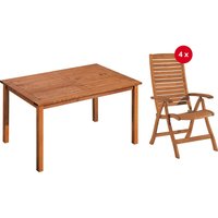 Gartenmöbel-Set 'Manja', 5-teilig, 4 Stühle, 1Tisch 150 x 90 cm