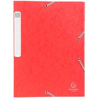 25 Exacompta Archivboxen, Colorspan, 425 g/m², DIN A4, 3 Klappen, RB 25 mm, rot