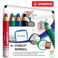 STABILO Trockenmarker "MARKdry" für Whiteboards und Flipcharts, 4er-Set