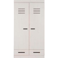 Kleiderschrank "Tobykids" 2 Türen, 2 SL, B100xT58xH190 cm, Kiefer weiß