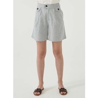 ORGANICATION Bio-Damen-Hose kurz mit Bundfalte gestreift shadow/offwhite, Gr. S – Ansicht 1