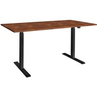 memo Höhenverstellbarer Schreibtisch "ON" schwarz, Robinie massiv, B 100 x T 80 cm – Ansicht 1