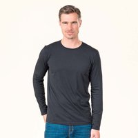 Living Crafts Bio-Herren-Langarmshirt "TERIK" mit Rundhalsausschnitt, black, Gr. L