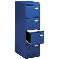 Hängeregistraturschrank 4S 1-bahnig blau RAL 7035 – Ansicht 1