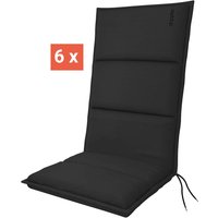 doppler Auflage "CITY" für Hochlehner, 6er-Pack, 119x48x6 cm, Polyester, anthrazit – Ansicht 1