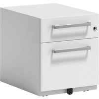 BISLEY Rollcontainer "Note" mit Griff, 1 Schublade, 1 HR T 56,5 cm verkehrsweiß – Ansicht 1