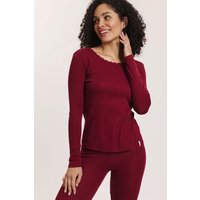 tranquillo Bio-Damen-Langarmshirt 'Noemiee' mit 50 % Woll-Anteil, tibetan red, Gr. L