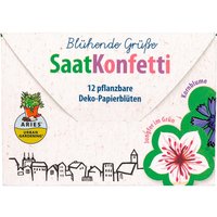 ARIES 12 Bio-Saatkonfettiblüten "Blühende Grüße" – Ansicht 1