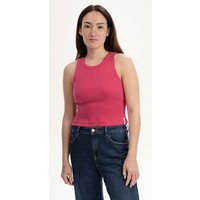 MELA Bio-Damen-Cropped-Rippstrick-Tanktop "PRISHA" mit Rundhalsaus., berry melange, Gr. S – Ansicht 1