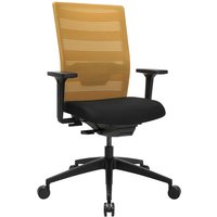 Topstar Bürodrehstuhl "AirWork" mit Armlehnen, Sitz schwarz, Rücken ocker – Ansicht 1