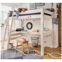 Hochbett "Tobykids" hoch B90xT200xH169 cm, Kiefer weiß – Ansicht 1