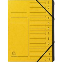 10 Exacompta Ordnungsmappen aus Colorspan, 355 g/m², DIN A4, Gummizug, 12 Fächer, gelb