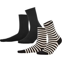 2er-Pack Living Crafts Bio-Damen-Socken "Alexis" schwarz/sand, Gr. 39/42 – Ansicht 1