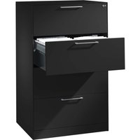 Hängeregistraturschrank "CONTACT", Höhe 131 cm (BxT) 80 x 43,5, schwarz – Ansicht 1