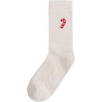 MELA Bio-Socken 'Candy Cane', gerippt, cream melange, Gr. 43/46 – Ansicht 1