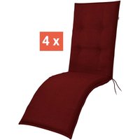 doppler Auflage "STAR" für Relaxliege, 4er-Pack, 170 x 48 x 6 cm, Polyester, bordeaux – Ansicht 1