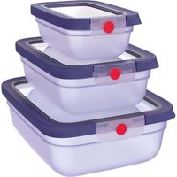 EMSA 3er-Set Frischhaltedosen "oneClick" 0,5l, 1,2l, 2,3 l,aus Kunststoff, violett – Ansicht 1