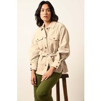 EKYOG Bio-Damen-Hemdjacke "RANDAN" mit Taillengürtel, vanille, Gr. XS