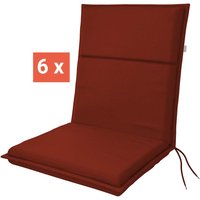 doppler Auflage "LIFE" für Niederlehner, 6er-Pack, 100x48x4 cm, Polyester, rot