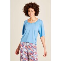 tranquillo Bio-Damen-T-Shirt mit raffiniertem Ausschnitt, marina, Gr. S