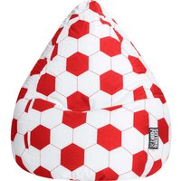 Sitzsack "Fankurve XL", 70 x 110 cm,rot-weiß