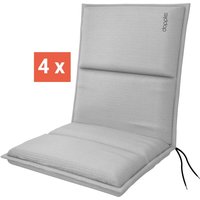 doppler Auflage "CITY" für Niederlehner, 4er-Pack, 100x48x6 cm, Polyester, hellgrau – Ansicht 1