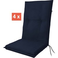 doppler Auflage "STAR" Midi, 4er-Pack, 110x48x6 cm, Polyester, dunkelblau