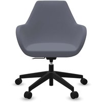 Profim Bürodrehstuhl "FAN" mit Wippmechanik und Fußkreuz, schwarz, Stoff: lavendel – Ansicht 1