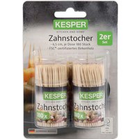 KESPER Zahnstocher aus FSC-Birkenholz, 2er-Pack mit je 180 Stk.