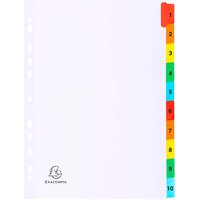 20 Exacompta Register, 10 Taben farbig numerisch, 160 g/m², DIN A4, weiß – Ansicht 1