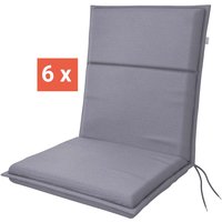 doppler Auflage "LIFE" für Niederlehner, 6er-Pack, 100x48x4 cm, Polyester, grau/blau – Ansicht 1