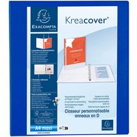 10 Exacompta Ringbücher "Kreacover", DIN A4 Maxi, 4 Ringe 50 mm, RB 75 mm, blau – Ansicht 1