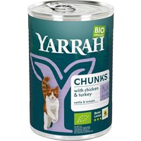 YARRAH Bio-Katzen-Nassfutter, Huhn mit Truthahn, 405 g