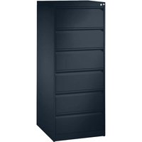 C+P Karteikartenschrank zweibahnig, 6 Schubladen DIN A5 quer anthrazit – Ansicht 1