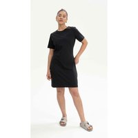 MELA Bio-Damen-Mini-T-Shirt-Kleid "DARSHA" mit Rundhalsausschnitt, schwarz, Gr. S
