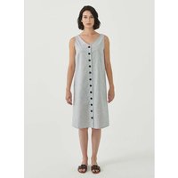 ORGANICATION Bio-Damen-Midi-Kleid mit Knopfleiste gestreift shadow/off white, Gr. L