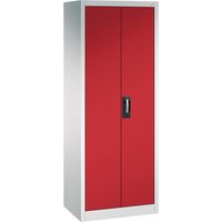 C+P Stahlschrank mit Flügeltüren "Acurado" H1950xB700xT500mm, Lichtgrau/Rubinrot – Ansicht 1