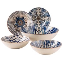 Mäser Salatschüssel-Set 5-tlg. "Iberico Blue" Steinzeug, blau – Ansicht 1