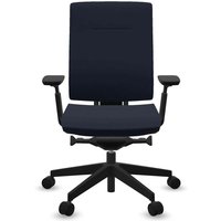 Profim Bürodrehstuhl "XENON" mit Armlehnen, Gestell: schwarz, Stoff: blau – Ansicht 1