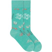 VON JUNGFELD Bio-Socken 'Coral', deep aqua, Gr. 43/46