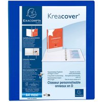 10 Exacompta Ringbücher "Kreacover", DIN A4 Maxi, 4 Ringe 30 mm, RB 47 mm, blau