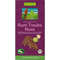 RAPUNZEL Bio-Vollmilch-Schokolade "Rum-Traube-Nuss", 100 g