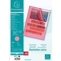 Exacompta Aktensichthüllen genarbt, DIN A4, 120µ, 100 Stk., rot