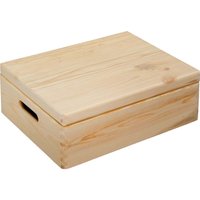 KESPER Aufbewahrungskiste aus Kiefernholz, mit Deckel und Griffen, 39 x 29 x 13,5 cm – Ansicht 1
