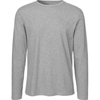 Neutral Bio-Herren-Langarmshirt mit Rundhalsaussschnitt grau, Gr. M