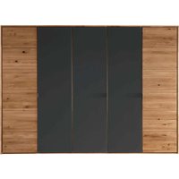 Kleiderschrank "Bolle" 5-türig mit Glas, anthrazit