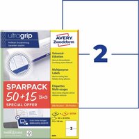 Avery Zweckform 130 Universaletiketten "6604" 50+15 Blatt, 210 x 148 mm – Ansicht 1